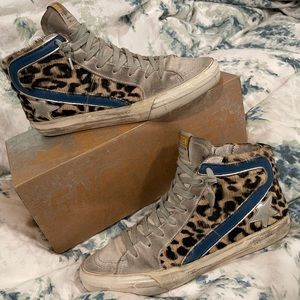 Golden Goose 37 Slide Ice Blue Pony Spot